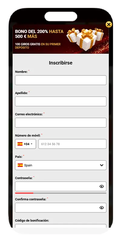 Registrar tu cuenta en la aplicación.